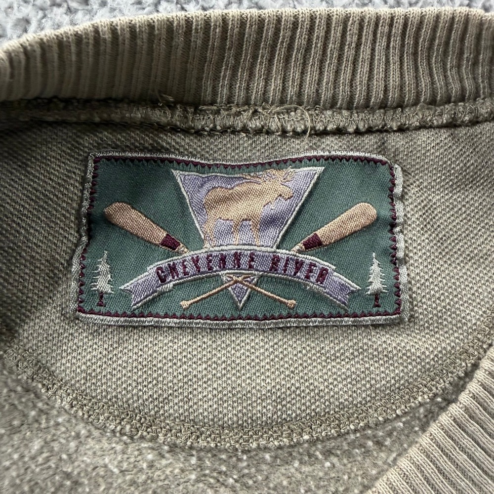 Cheyenne River Vineyard Embroidered Sweatshirt Mens Tan Sailboat Graphic XL - Picture 5 of 9